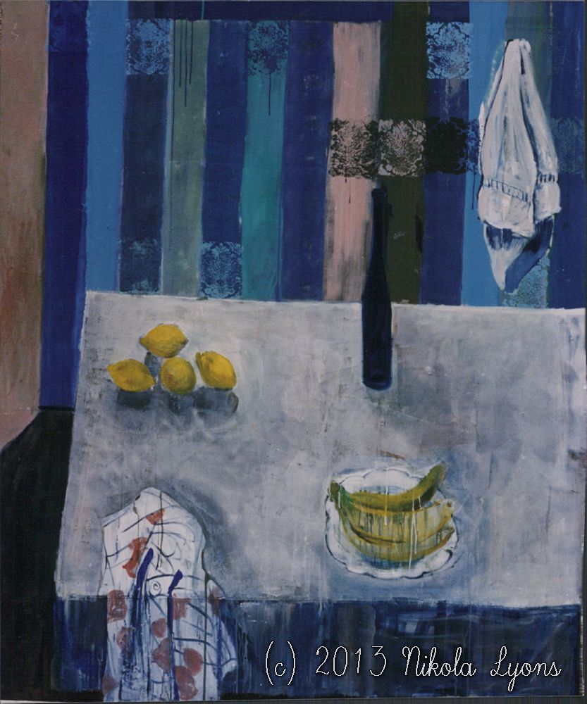 Nikola Lyons: Still Life With Stripes And Bananas